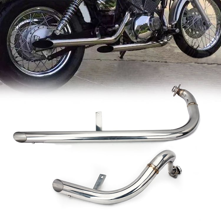 Système Échappement Complet Slash Cut Pour Yamaha Virago 250/125 - Inox, Noir