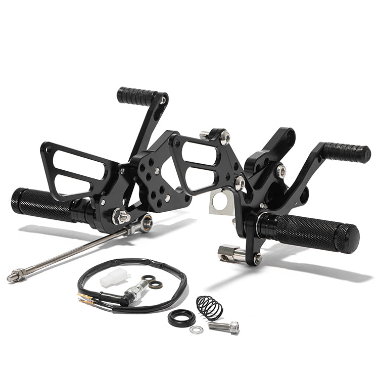 CNC Rear Set Adjustable Foot Pegs For Yamaha R3 YZF-R3 / MT03 MT-03 2015-2024