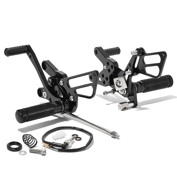 CNC Rear Set Adjustable Foot Pegs For Yamaha R3 YZF-R3 / MT03 MT-03 2015-2024