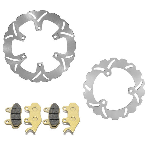 Front Rear Brake Disc Rotor Pads For KAWASAKI Ninja 250 R ABS 2009-2012