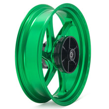 Load image into Gallery viewer, 17x3.5 Front &amp; 17x4.5 Rear Green Forged Aluminum Wheel for Kawasaki Ninja 400 2020-2023