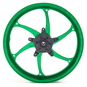17x3.5 Front & 17x4.5 Rear Green Forged Aluminum Wheel for Kawasaki Ninja 400 2020-2023