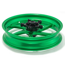 Load image into Gallery viewer, 17x3.5 Front &amp; 17x4.5 Rear Green Forged Aluminum Wheel for Kawasaki Ninja 400 2020-2023