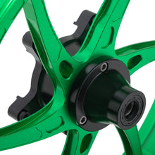 Load image into Gallery viewer, 17x3.5 Front &amp; 17x4.5 Rear Green Forged Aluminum Wheel for Kawasaki Ninja 400 2020-2023