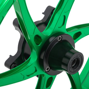 17x3.5 Front & 17x4.5 Rear Green Forged Aluminum Wheel for Kawasaki Ninja 400 2020-2023