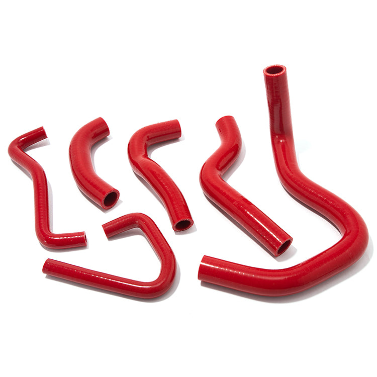 Red Silicone Radiator Hose Kit (6-Piece) For Kawasaki Ninja ZX-6R ZX6R 2007-2008
