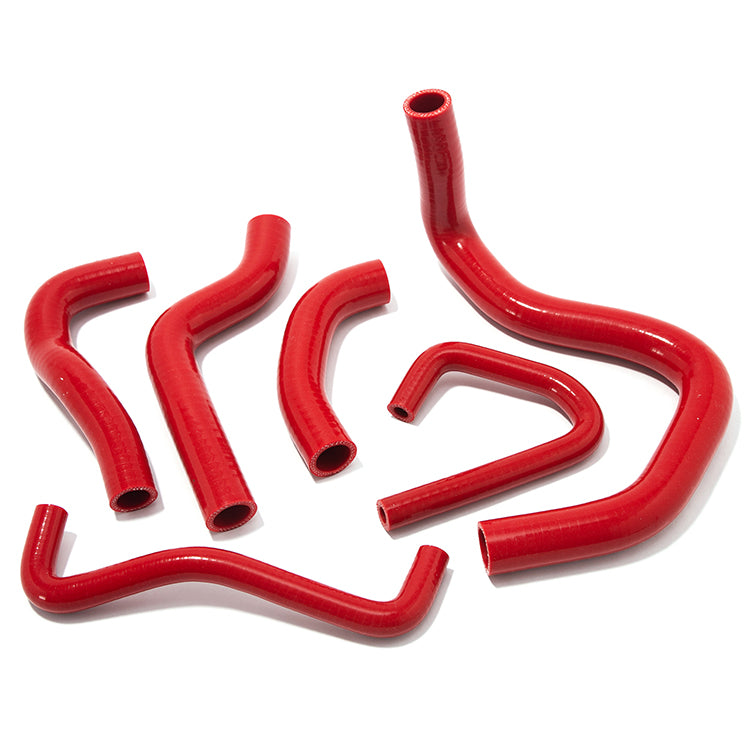 Red Silicone Radiator Hose Kit (6-Piece) For Kawasaki Ninja ZX-6R ZX6R 2007-2008