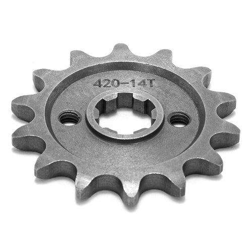 Steel Front Sprocket for Honda ST50 87-90 ANF125 03-12 C125 18-24 / Kawasaki KLX 02-09 / Kymco 110 Visa-R 125 Jetix 12-up / Suzuki DR-Z110 03-05