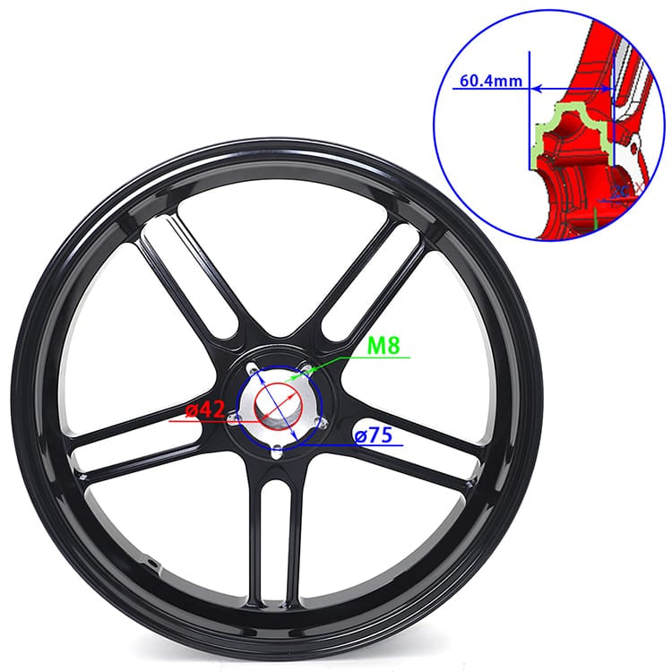 17"×3.5" Front Casting Wheel Rim Flange Kit for Suzuki GSX1300R Hayabusa 1999-2007 / GSX1400 2001-2007