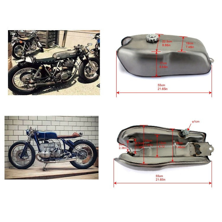 Universal Cafe Racer Gas Fuel Tank 9L 2.4 gal for All Models With This Tank Dimensions