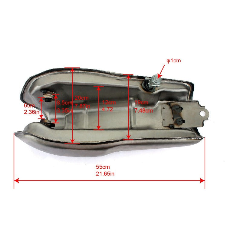 Universal Cafe Racer Gas Fuel Tank 9L 2.4 gal for All Models With This Tank Dimensions